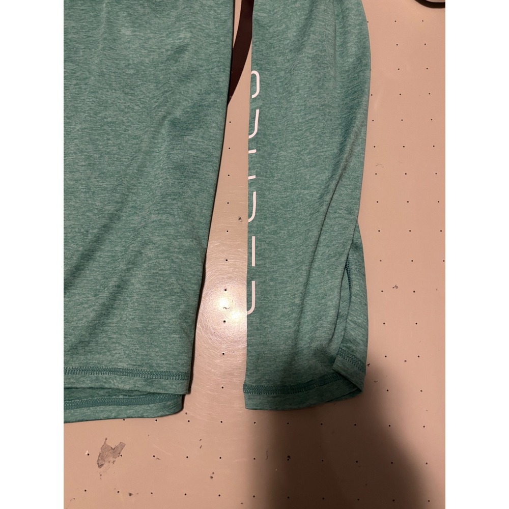 346 Spyder Swim Mens Rash Guard Hoodie UPF 50+ Heather Green - Picture 3 of 6